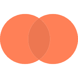 Logo Design Dos circunferencias secantes en color naranja.