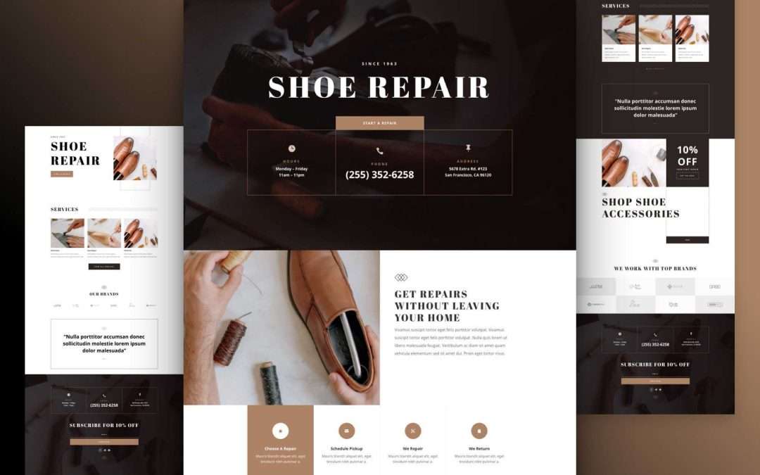 divi shoe repair layout pack featured image